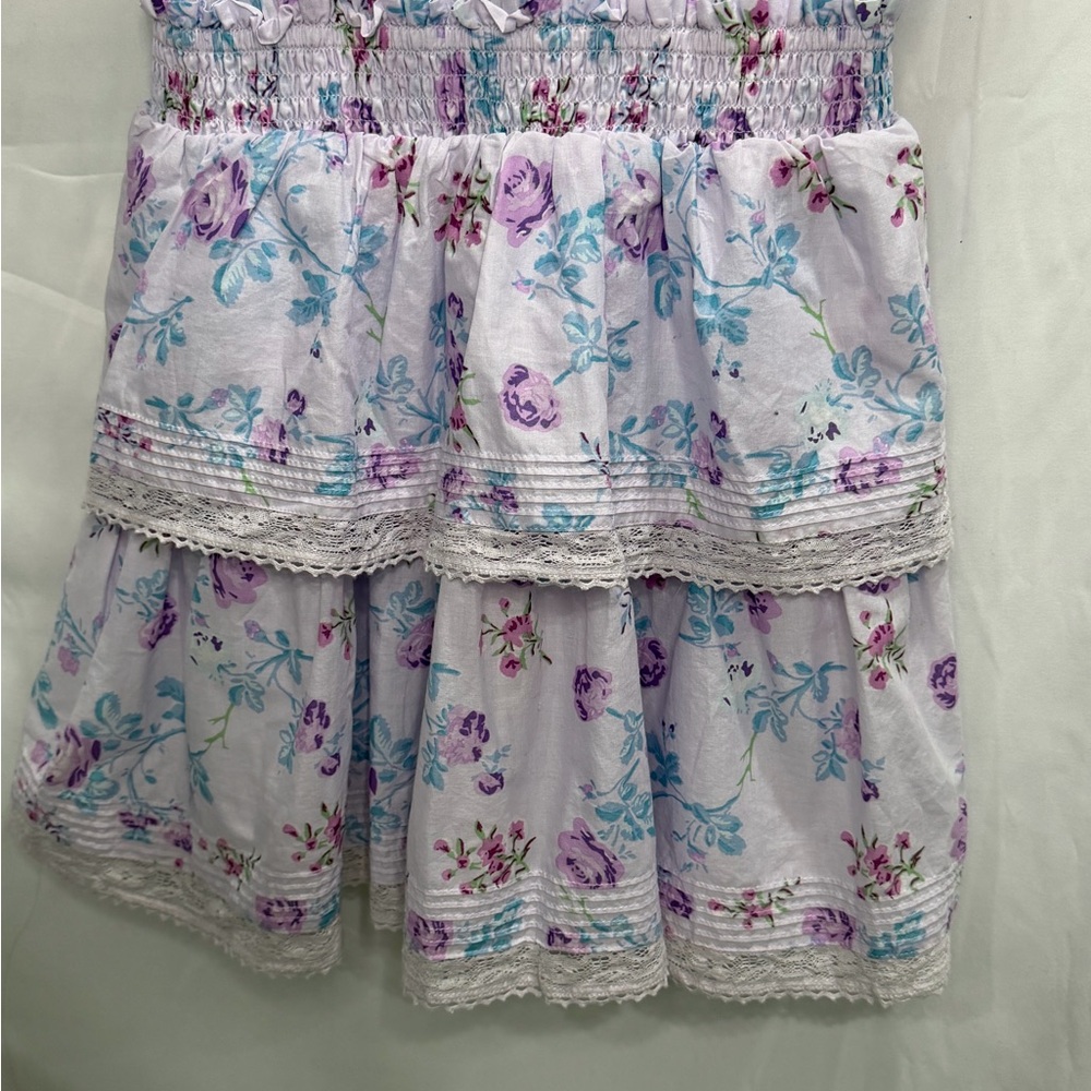 LoveShackFancy for Target Lavender and Blue Floral Ruffle Dress size XS - Picture 7 of 10